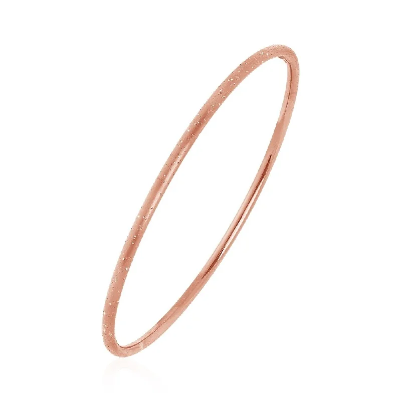 Textured Bangle with Rose Finish in Sterling Silver