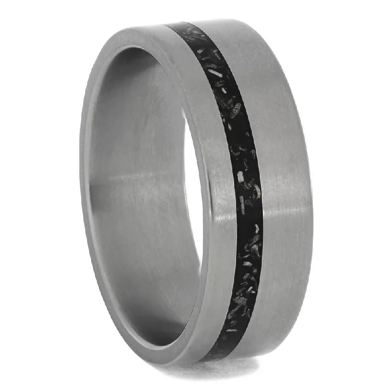 Black Stardust Men's Wedding Band