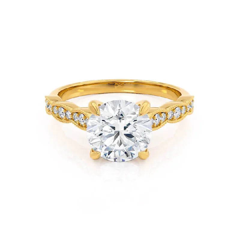 1.0 CT Round Shaped Moissanite Solitaire Engagement Ring