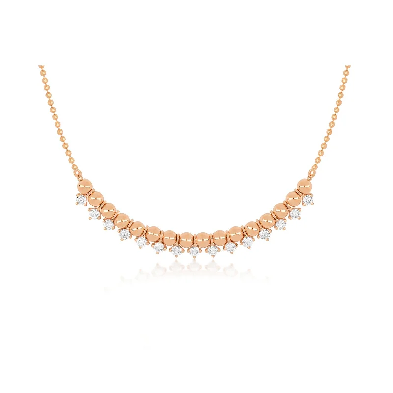 Diamond & Gold Ball Necklace