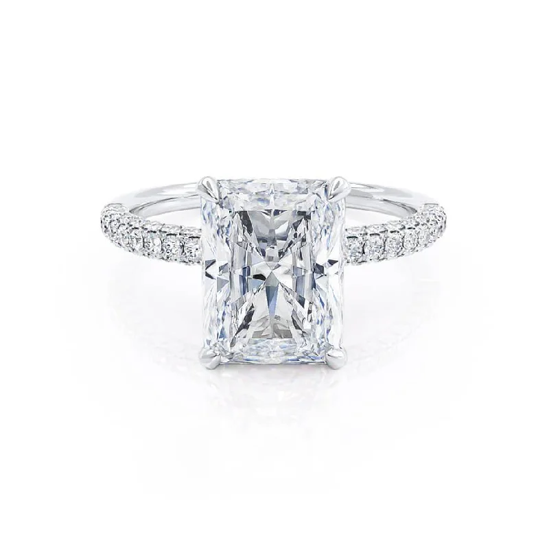 1.80 CT Radiant Shaped Moissanite Hidden Halo Engagement Ring