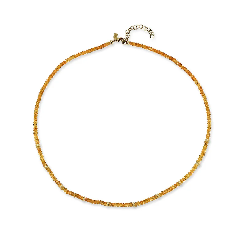 Birthstone Bead Necklace In Citrine