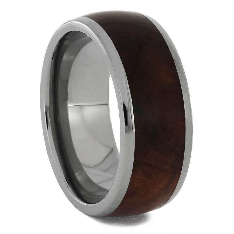 Titanium Wedding Band with Exotic Wood