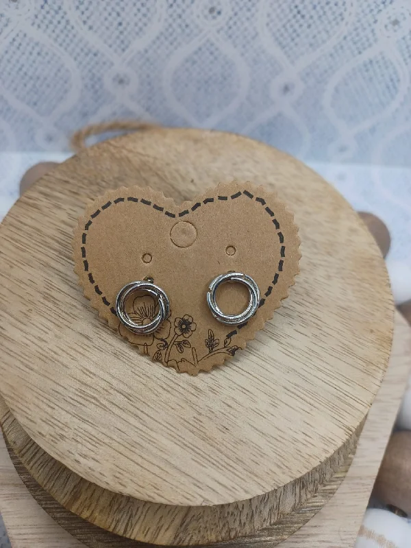 Dainty Silver Circle Earrings