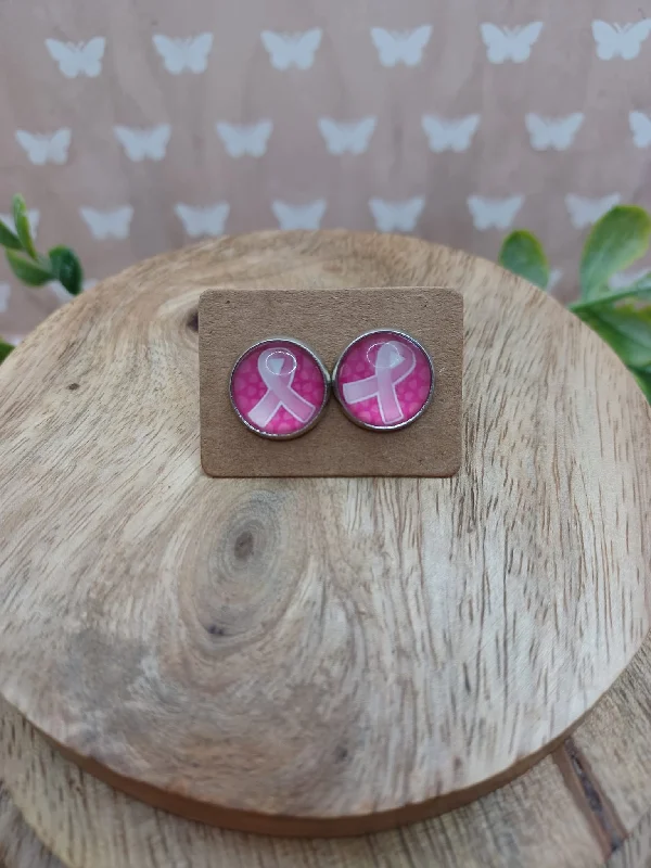 Pink Ribbon Earrings