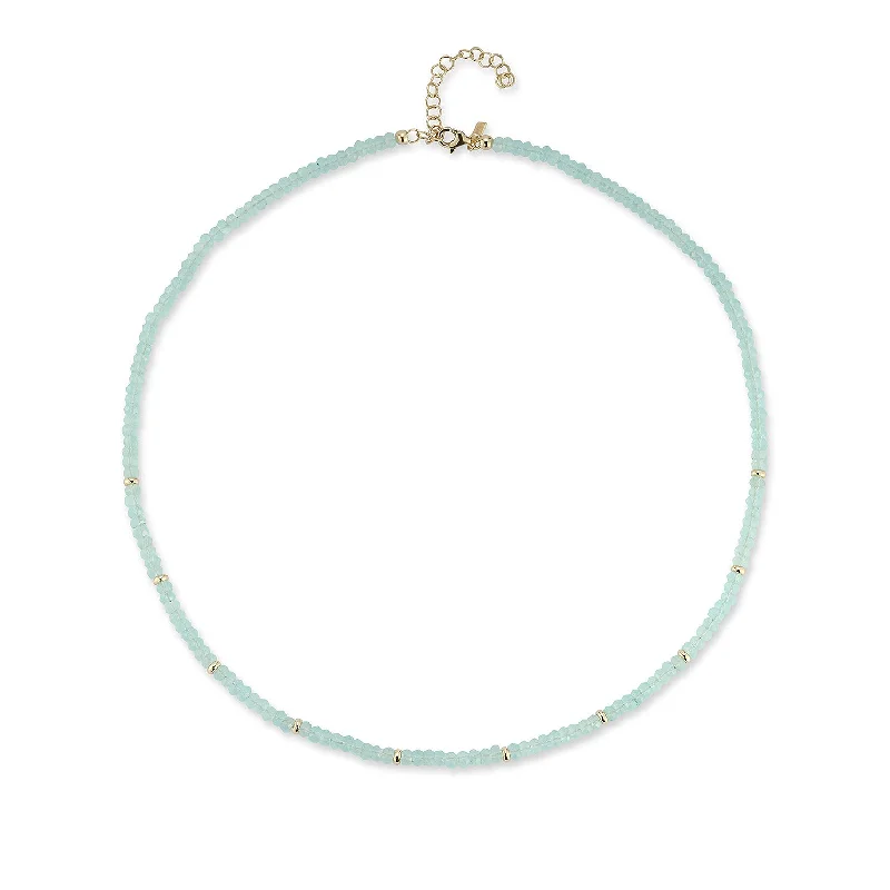 Birthstone Bead Necklace 
In Chalcedony