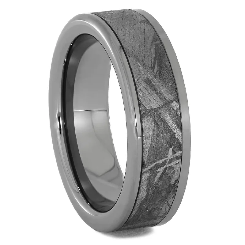 Authentic Meteorite & Tungsten Wedding Band