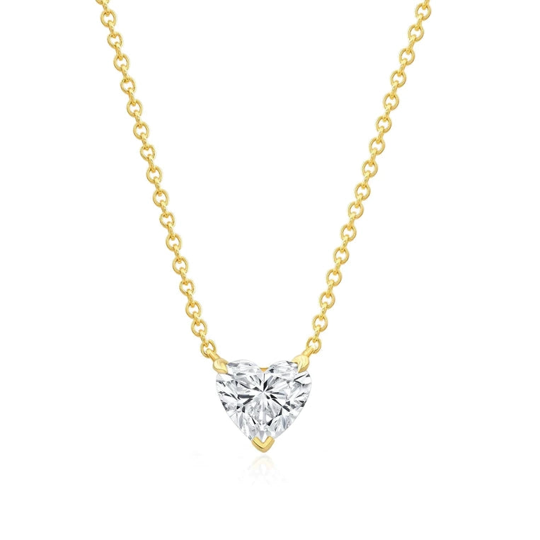 Diamond Heart Solitaire Necklace