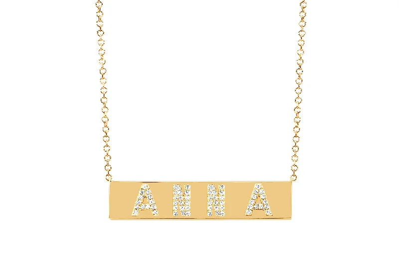 Diamond Nameplate Necklace