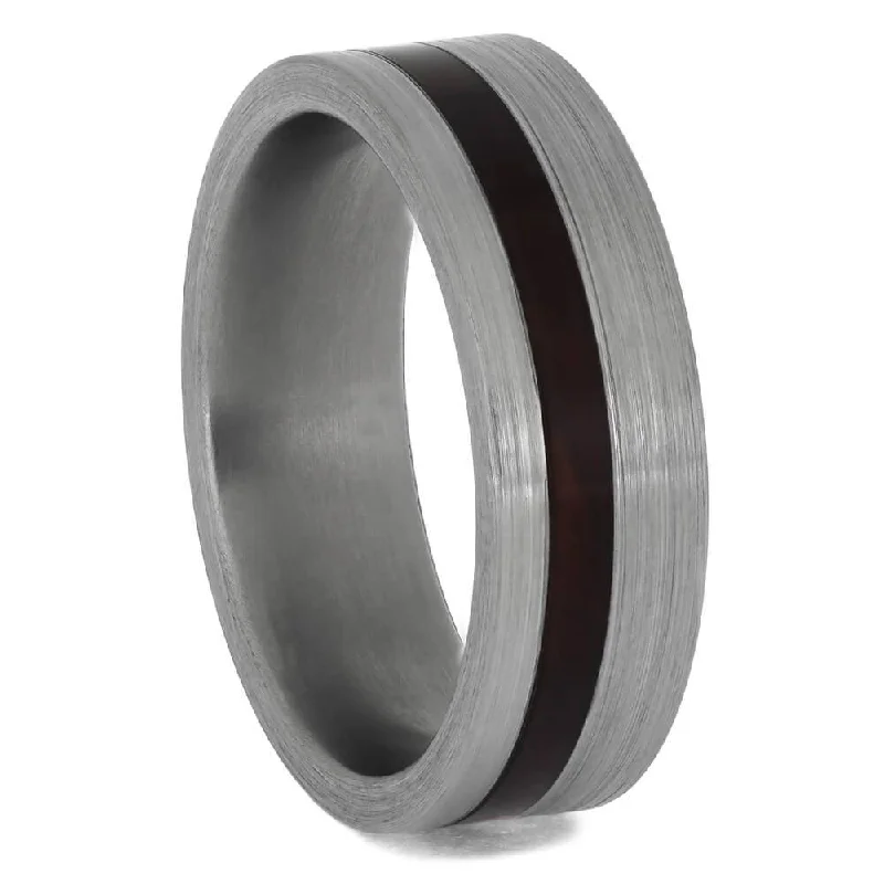 Redwood Wedding Band for Women in Titanium