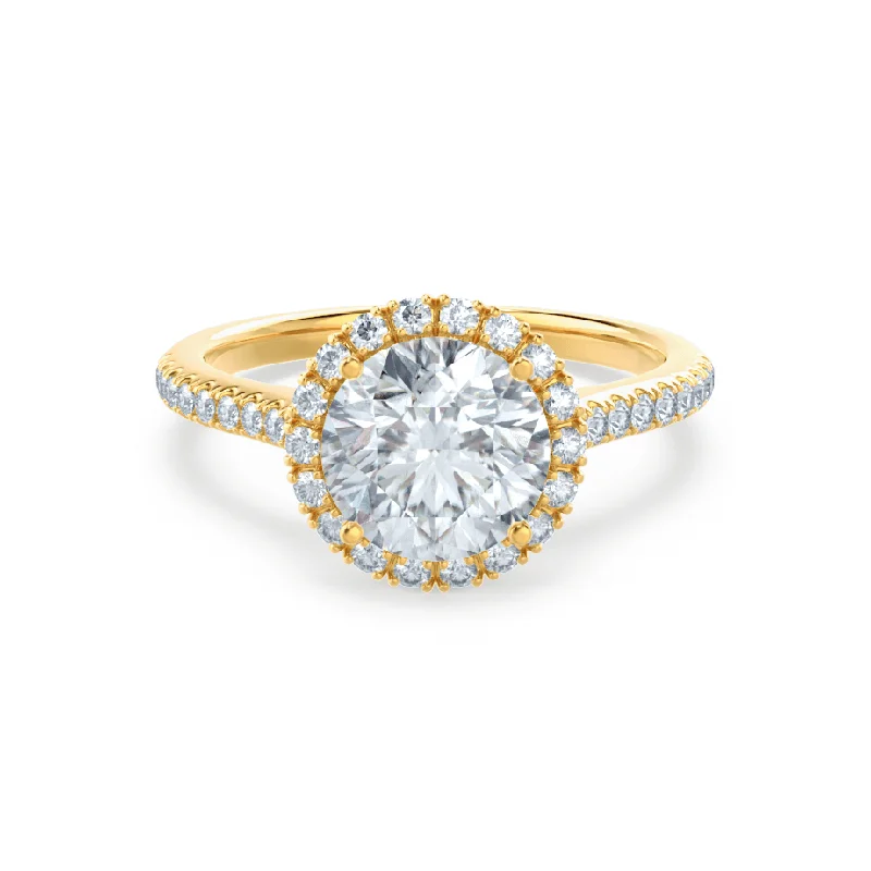 1.0 CT Round Shaped Moissanite Halo Style Engagement Ring