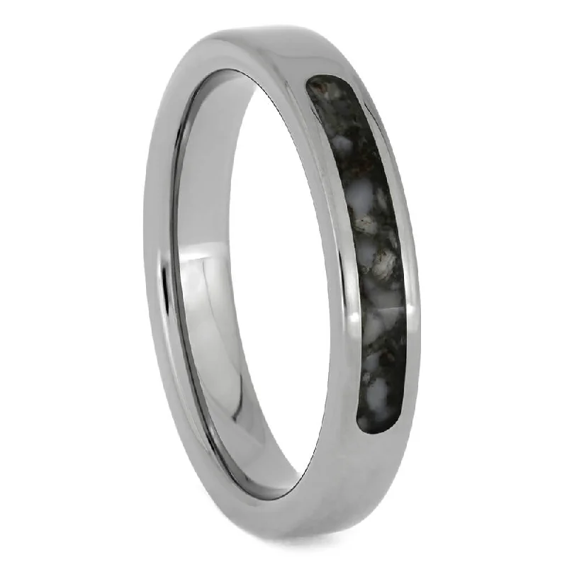 Women's Antler Wedding Band in Polished Titanium