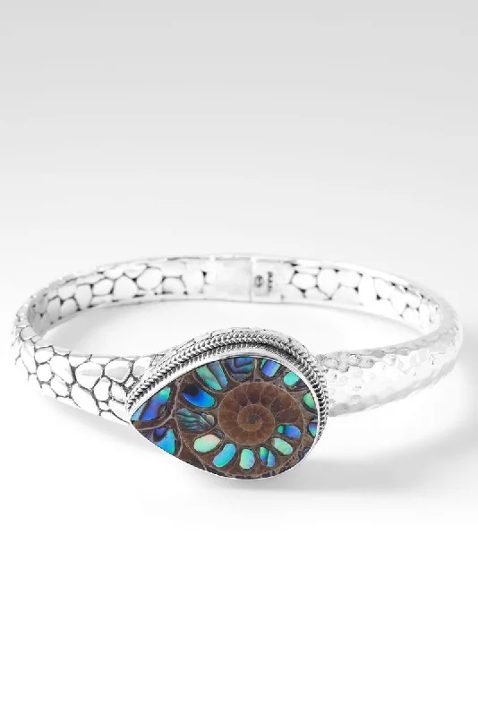 🎁 Patient in Trials Bangle™ in Ammonite with Abalone Inlay (100% off)