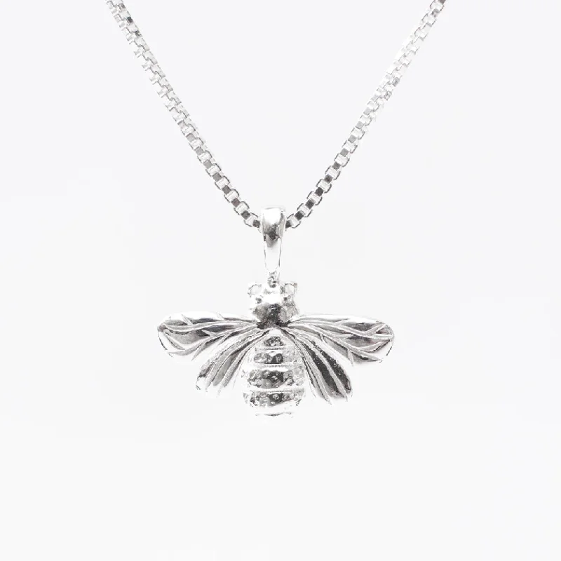 Silver Cutout Bee Necklace