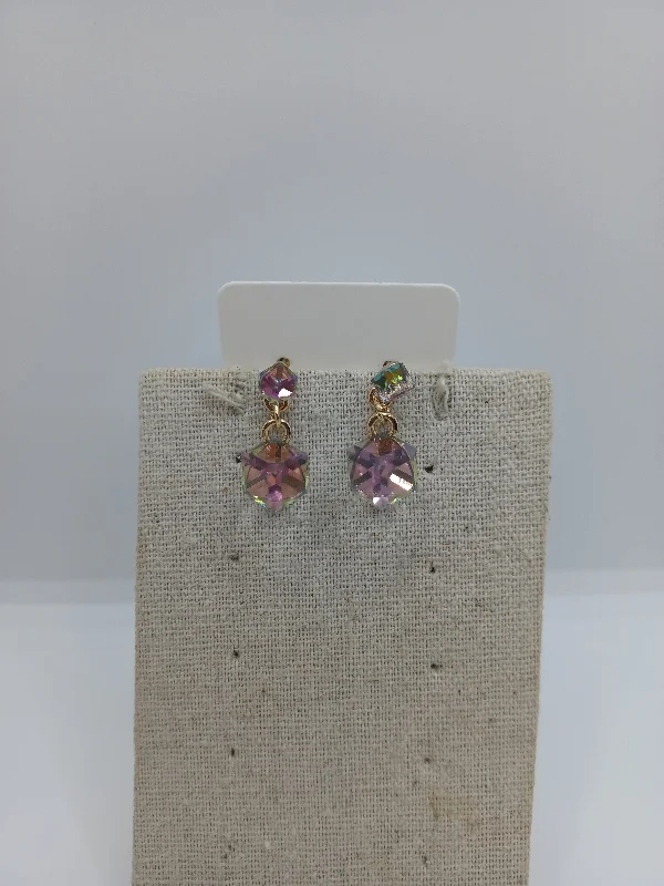 Purple/Green Cube Style Earrings