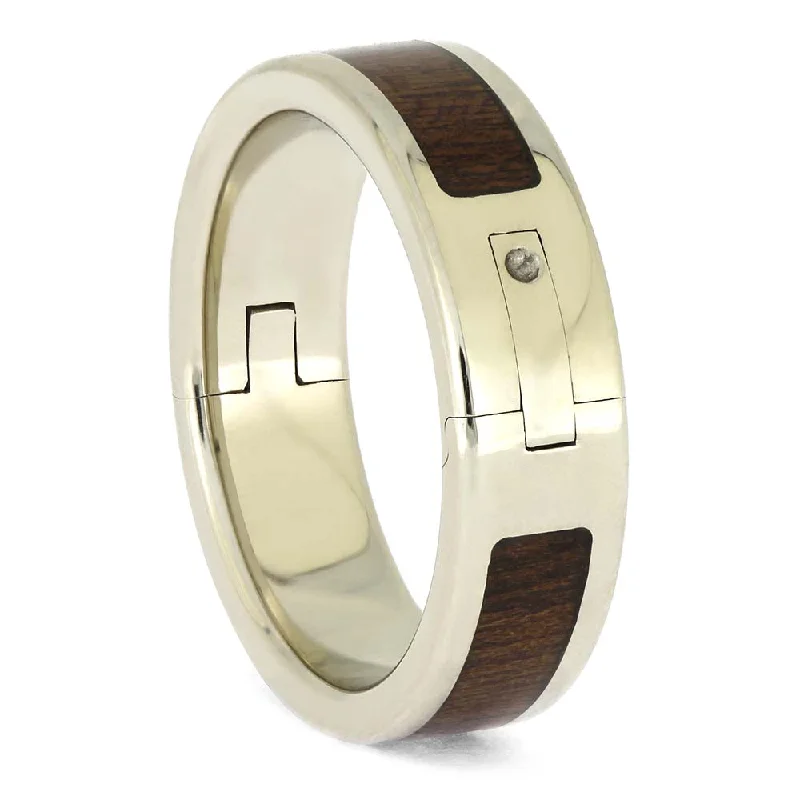 Adjustable Wedding Band with Dalmata Wood