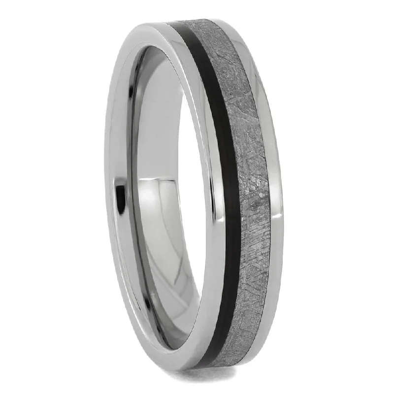 Men's Meteorite & Wood Wedding Band