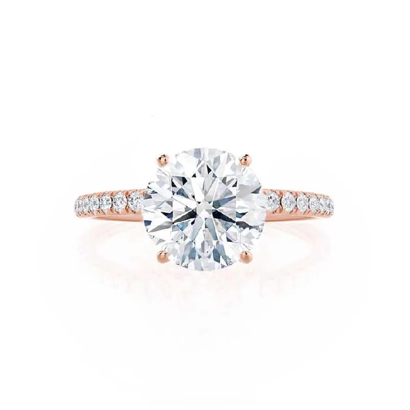 1.0 CT Round Shaped Moissanite Solitaire Style Engagement Ring