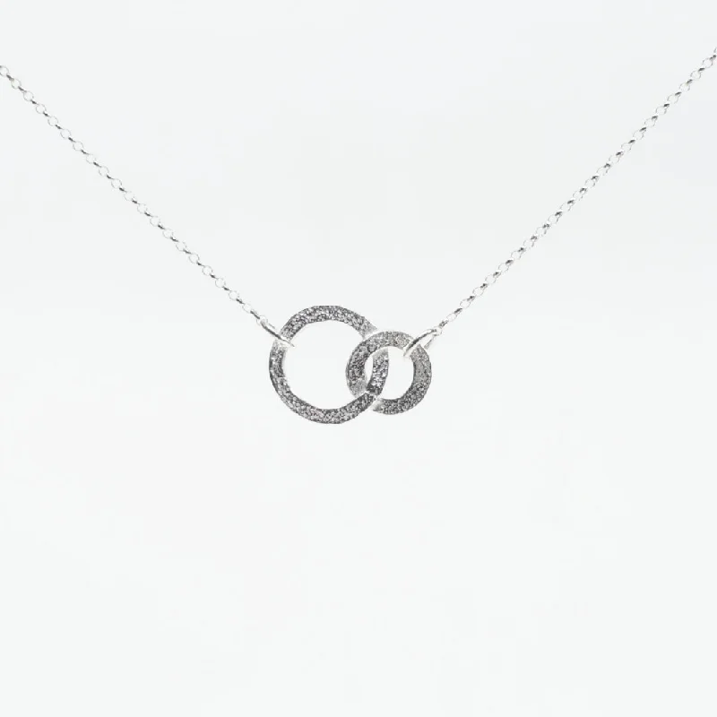 Silver Small Double Hammered Necklace