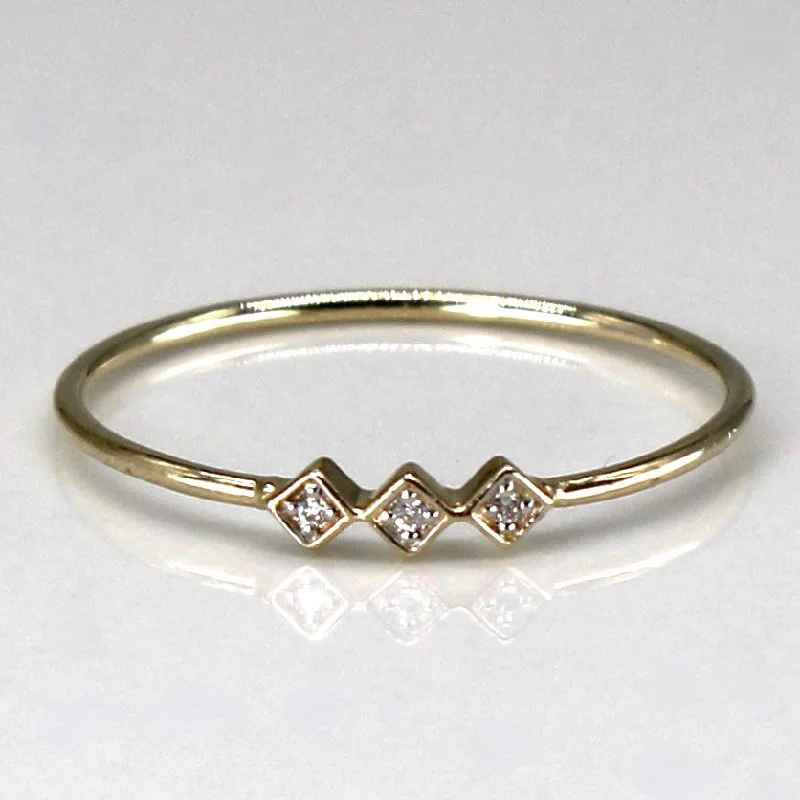 Three Stone Diamond Ring | 0.02ctw | SZ 6.75 |