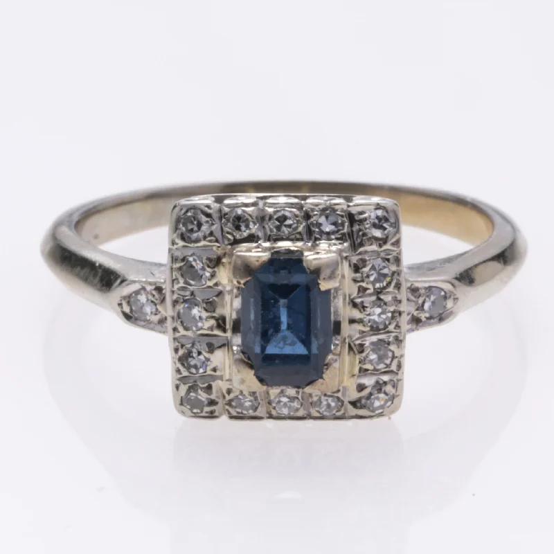 18K White Gold Sapphire and Diamond Ring | 0.55ct, 0.18ctw | SZ 5.75