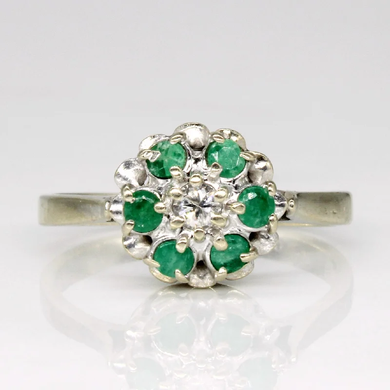 Emerald & Diamond Ring | 0.24ctw, 0.08ct | SZ 6.25 |