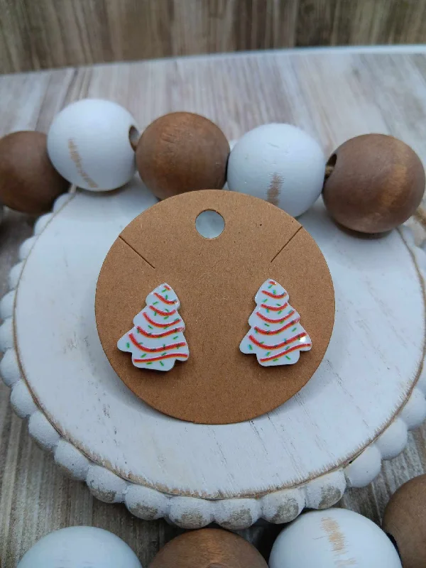 Christmas Tree Cake Earrings