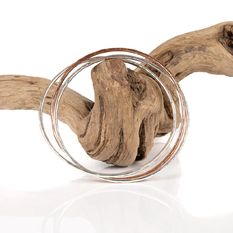 Trio Silver Copper Bangle