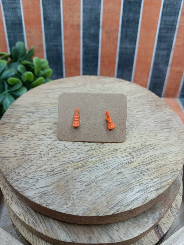 Orange Broomstick Earrings