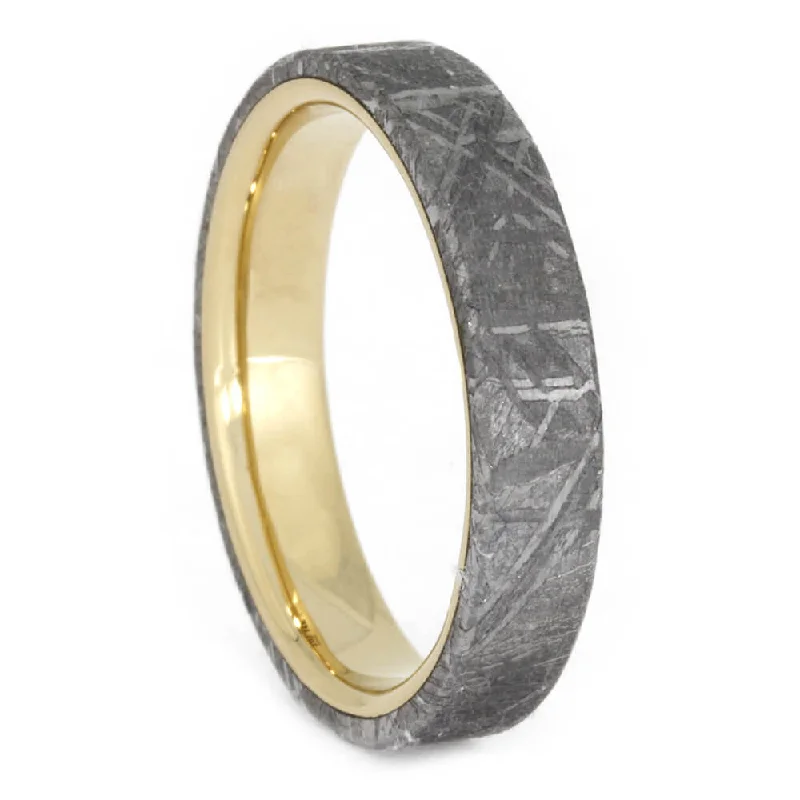 Yellow Gold Gibeon Meteorite Ring