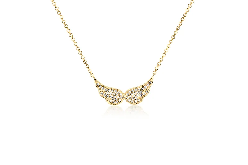 Diamond Double Angel Wing Necklace