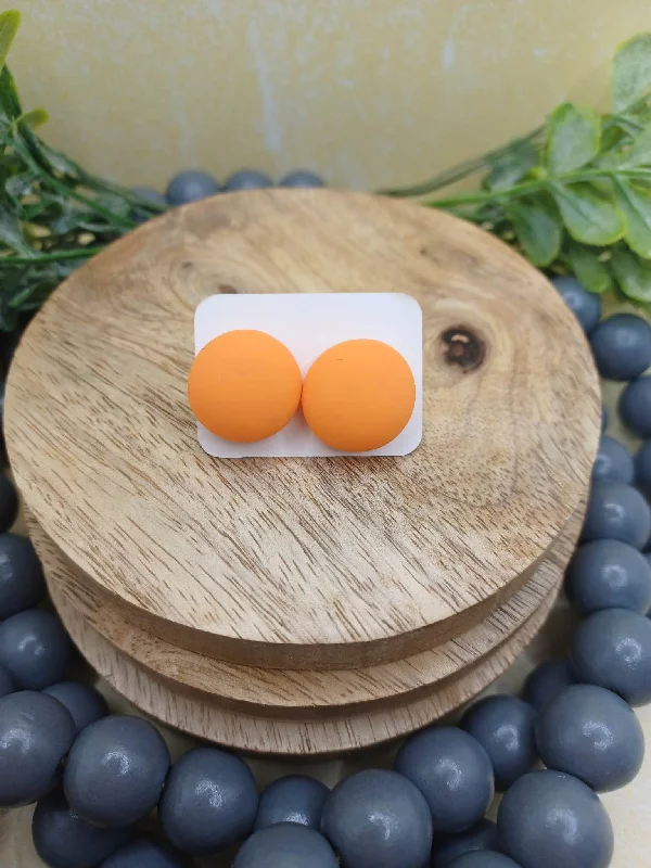 Orange Circle Earrings