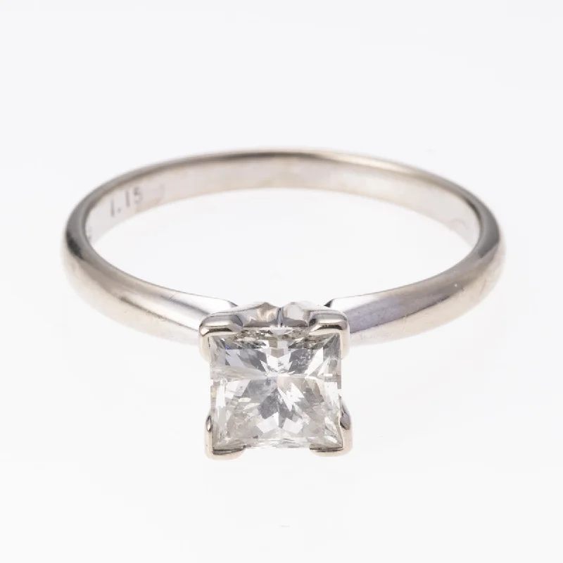 14K White Gold Princess Cut Solitaire Diamond Ring | 1.15 ct | SZ 7 |