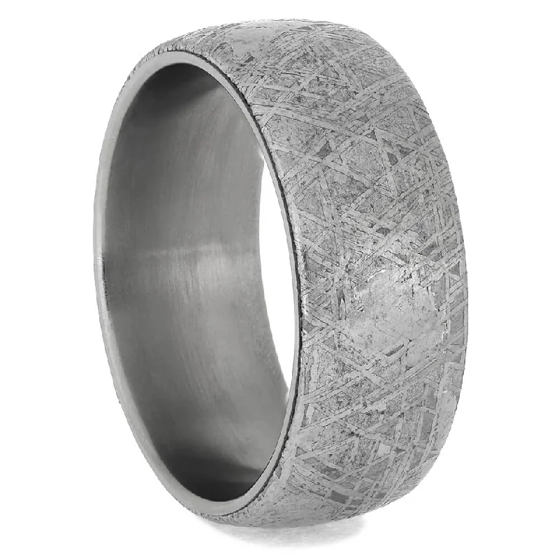 Masculine Meteorite Ring on Matte Titanium