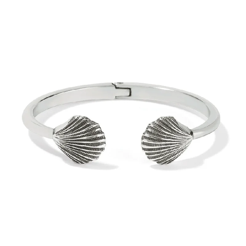 Silver Shells Hinged Bangle