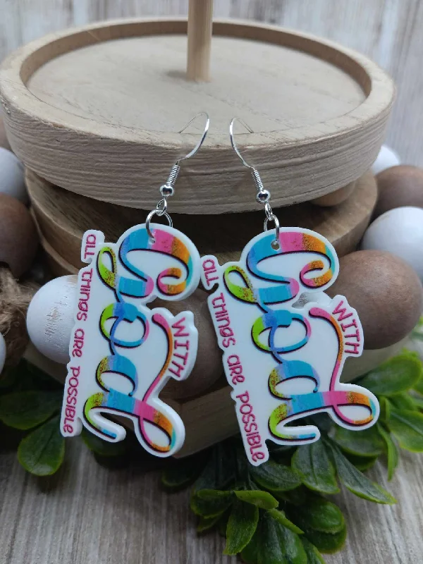 With God all Things are Possible Earrings