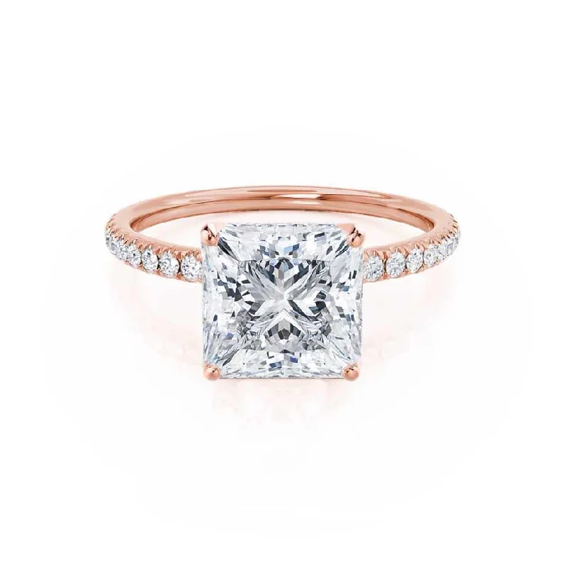 1.50 CT Princess Shaped Moissanite Solitaire Style Engagement Ring