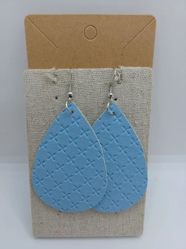 Leather Style Earrings with "X" Pattern