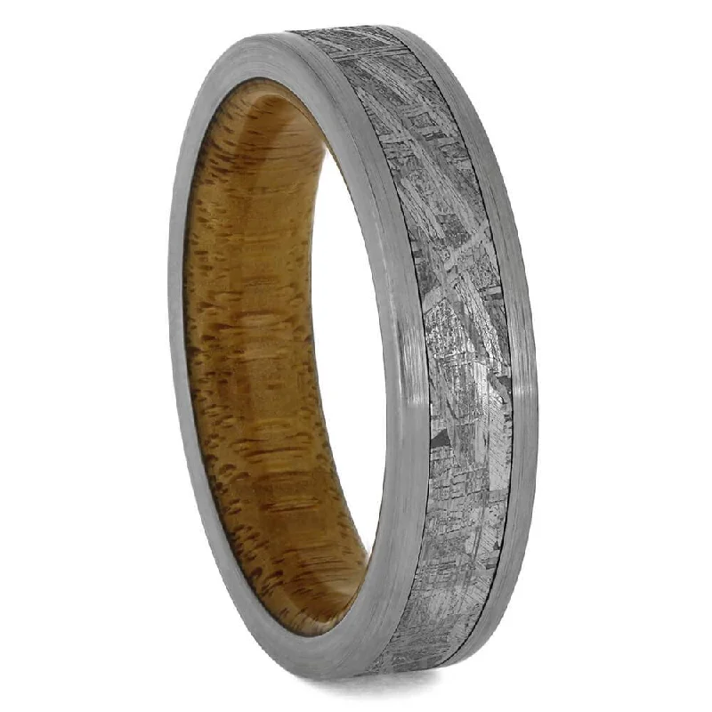 Women's Bamboo Ring with Meteorite