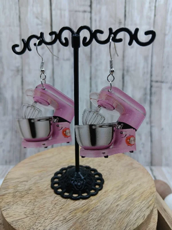 Pink Standing Mixer Earrings