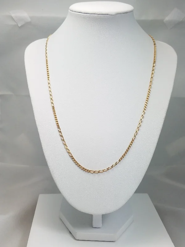 20.5" Solid Fancy Link Necklace in 18k Yellow Gold