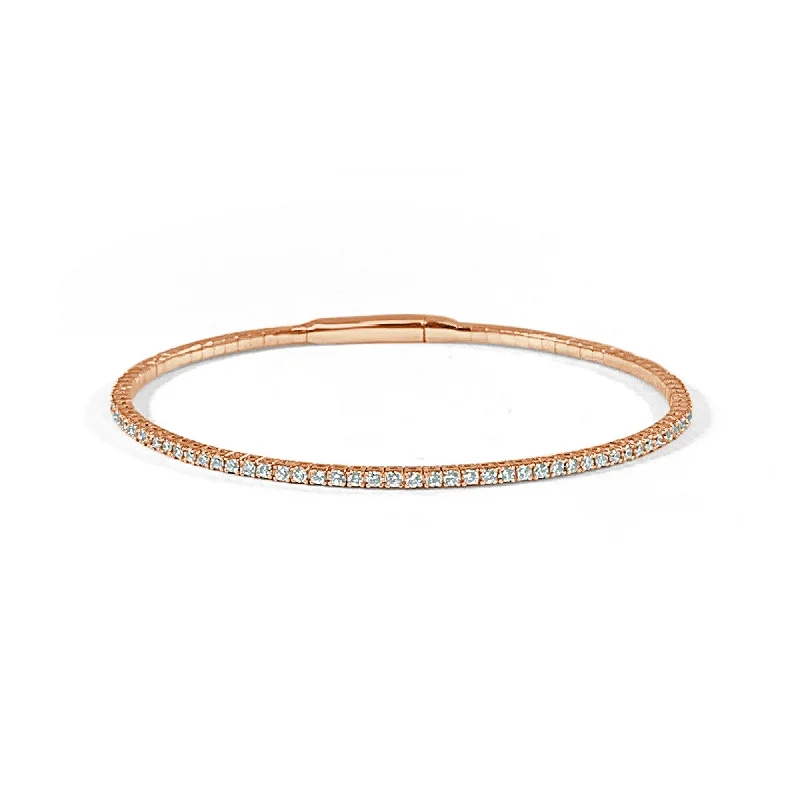 Joelle Diamond Bangle Flexible 14K Rose Gold 1CT TDW