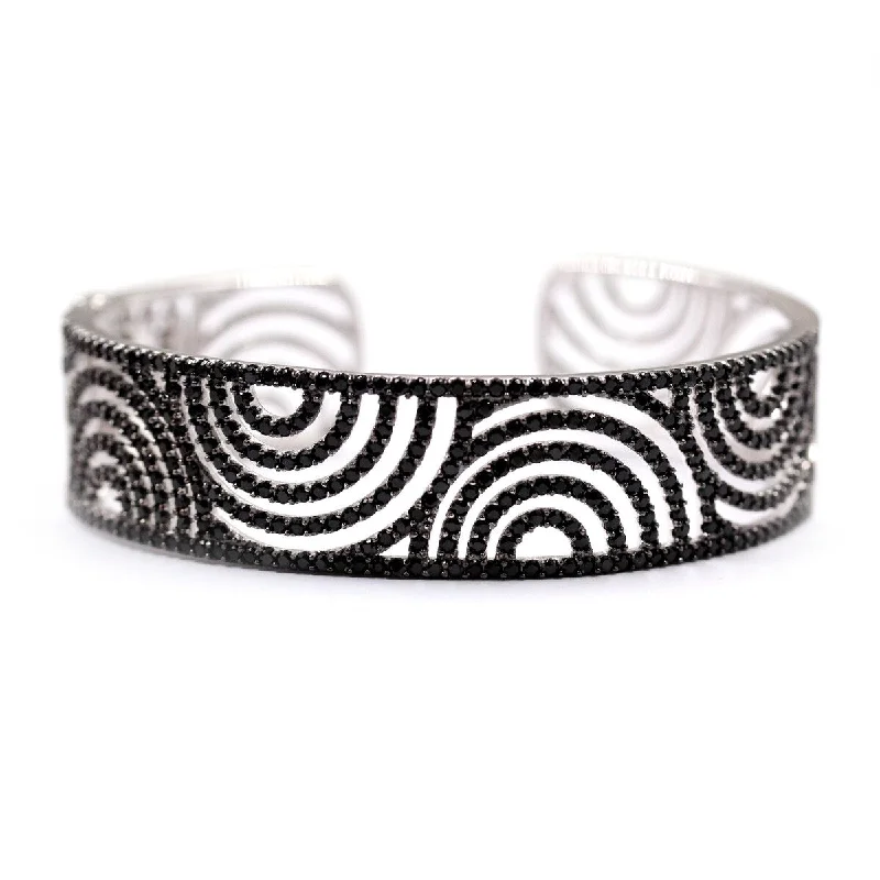 925 Sterling Silver Black Spinel Bangle