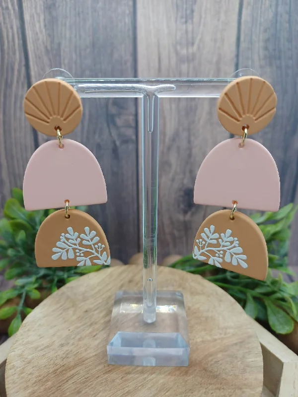 Peach & Pink Clay Style Earrings