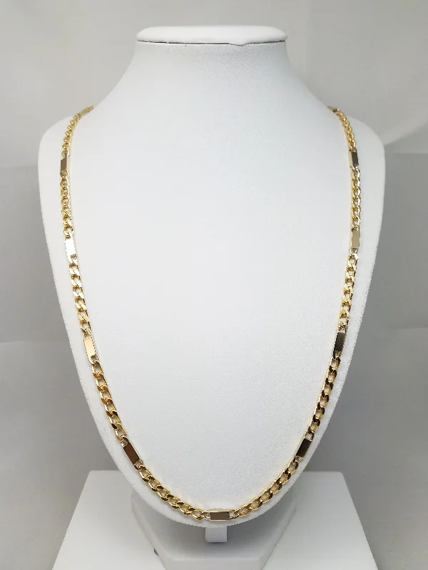 Impressive 18k Two Tone Gold Fancy Link Chain 26.25" Necklace