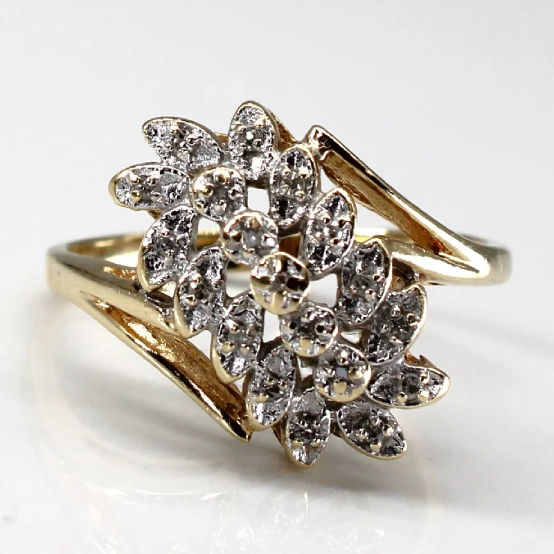 Bypass Cluster Diamond Ring | 0.07ctw | SZ 8 |