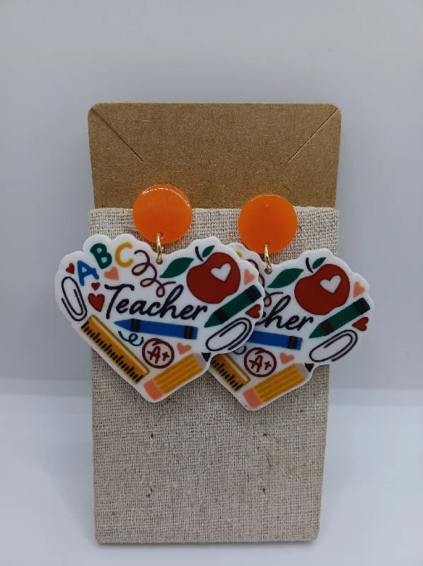 Teacher Heart Earrings