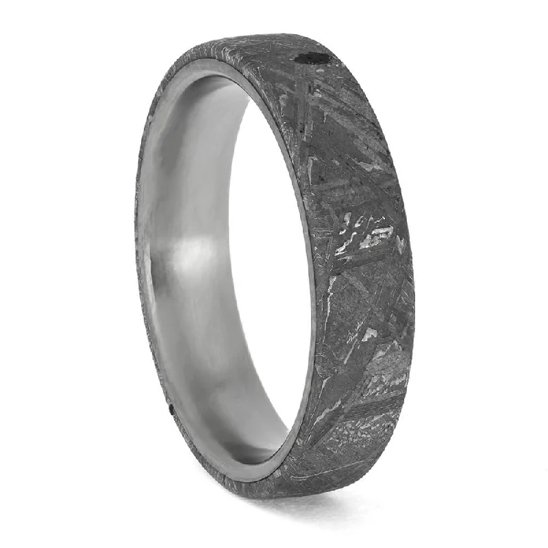 Meteorite Overlaid on Thin Titanium Band