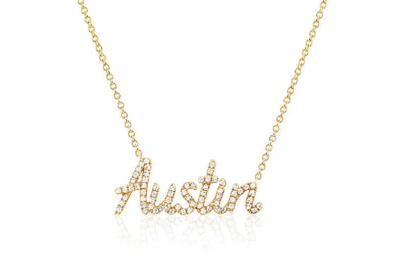 Diamond Script Name Necklace