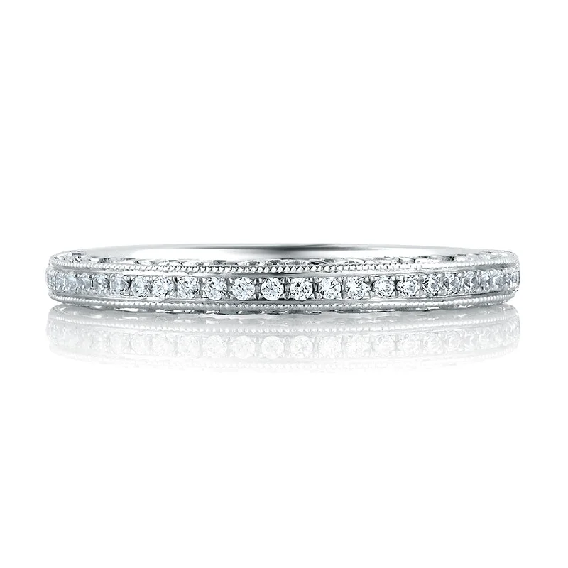 A.Jaffe Signature Royal Pave Scrolled Profile Diamond Wedding Band MRS381/29